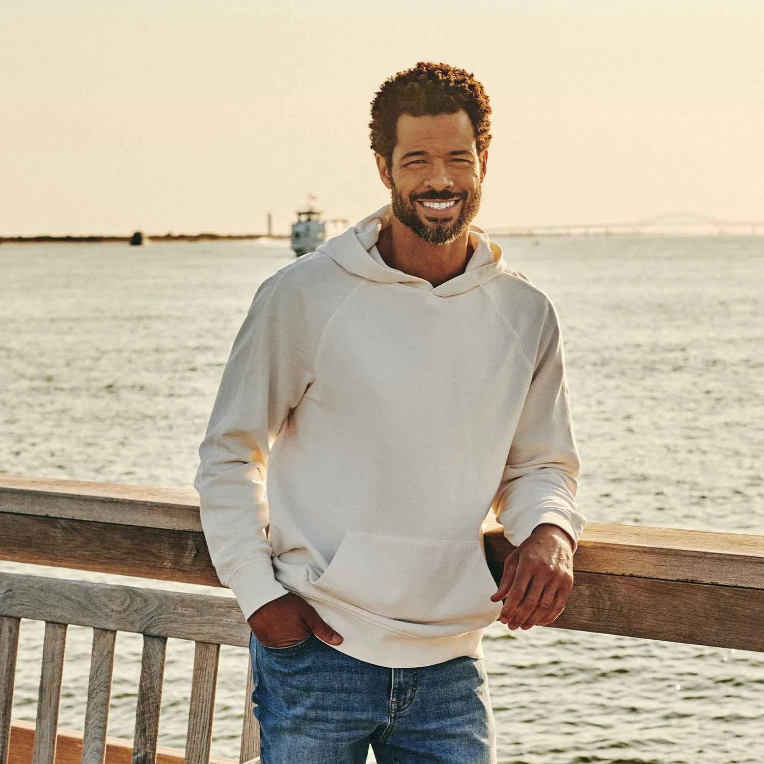 The Vintage-Wash Saltaire Hoodie | Ivory - Image 2