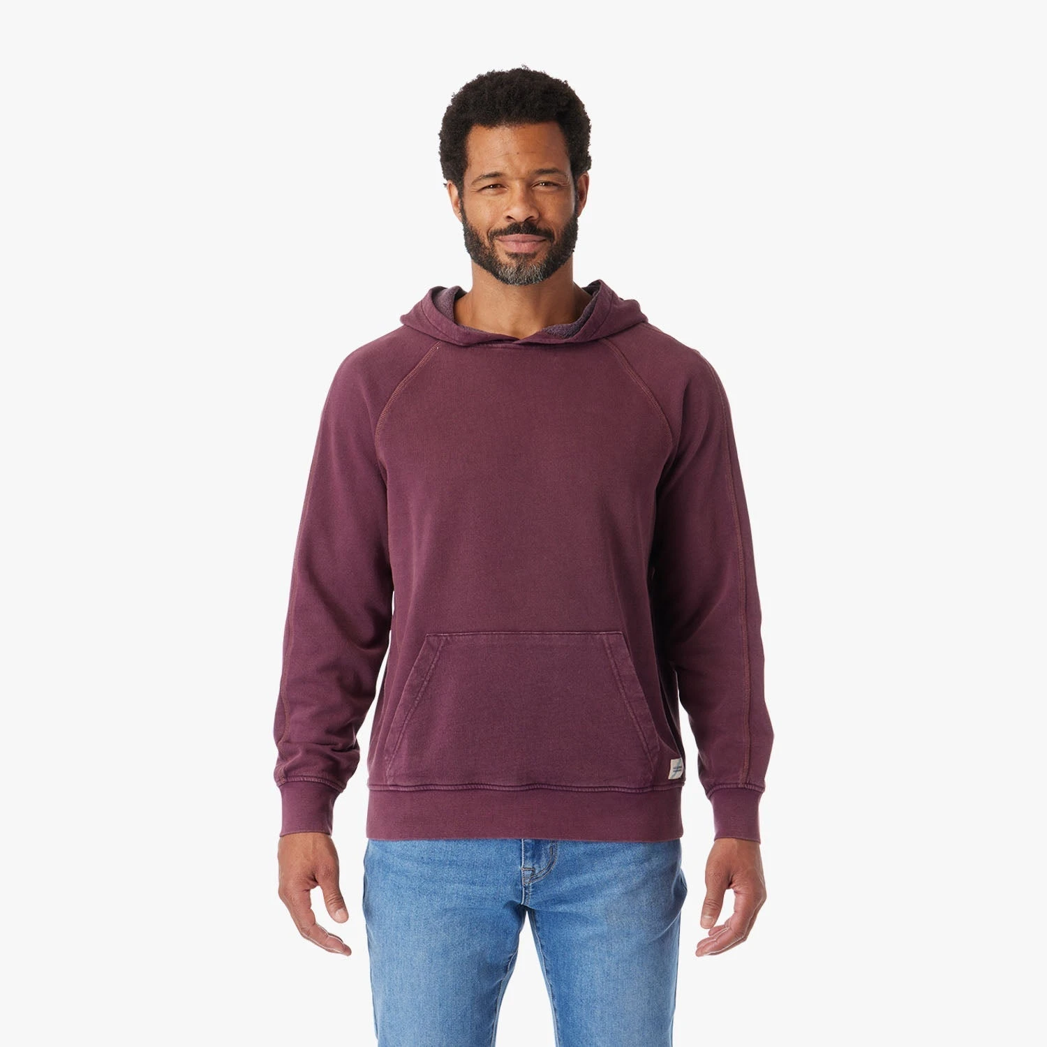 The Vintage-Wash Saltaire Hoodie | Burgundy - Image 4