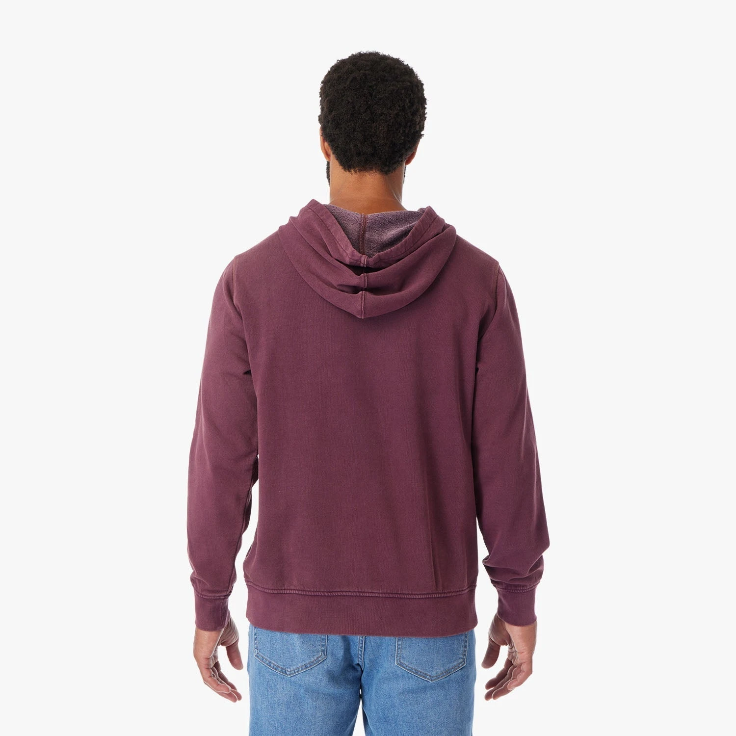 The Vintage-Wash Saltaire Hoodie | Burgundy - Image 7