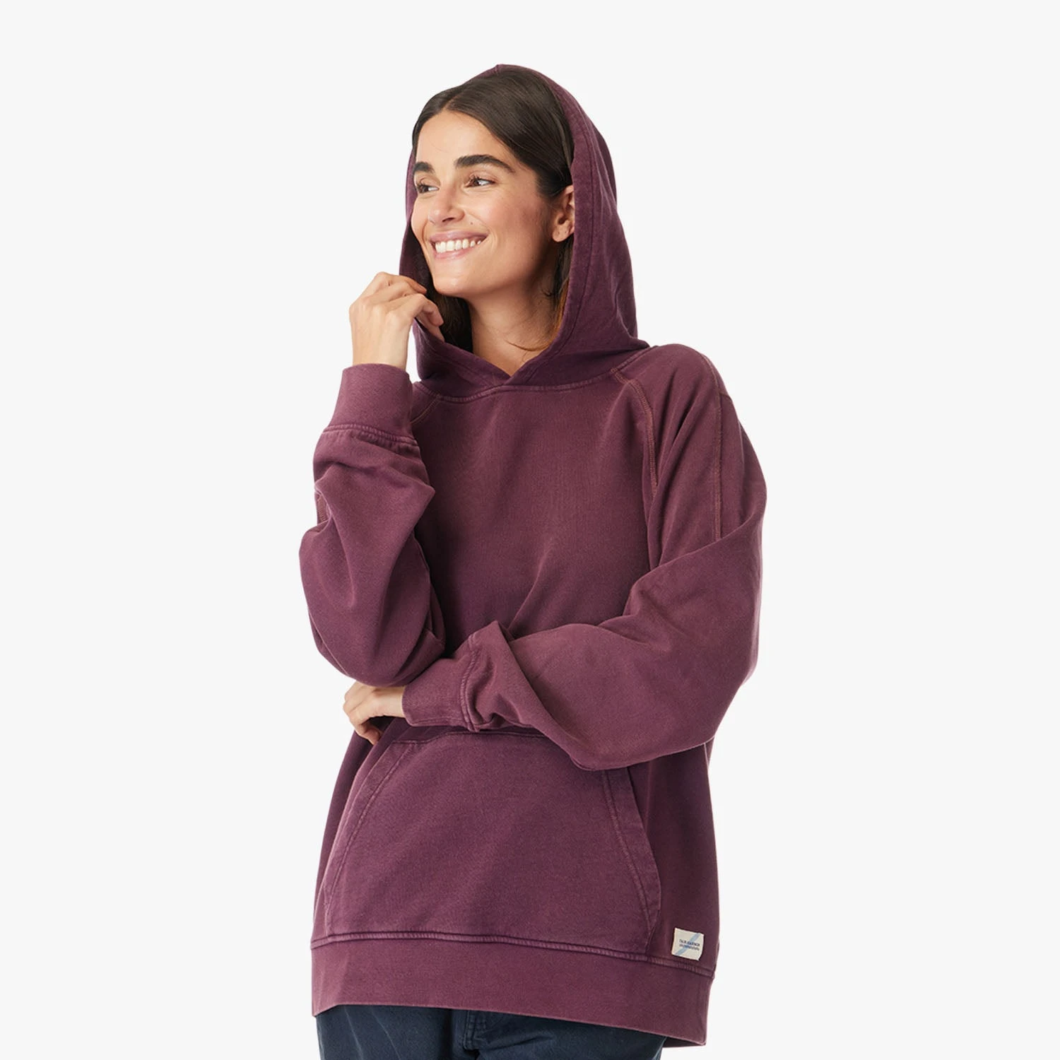 The Vintage-Wash Saltaire Hoodie | Burgundy - Image 6