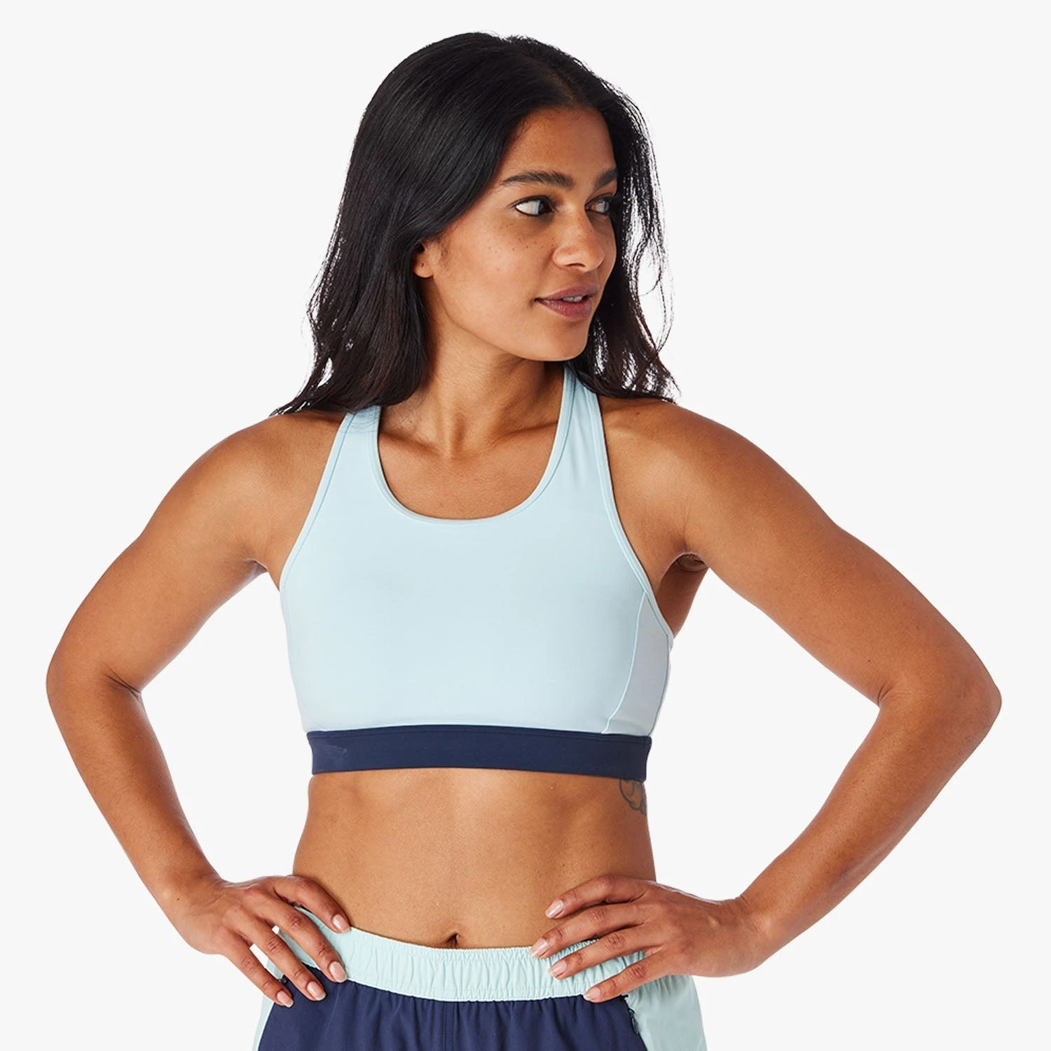 The Corliss Sports Bra | Light Blue Colorblock - Image 7